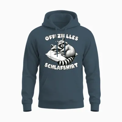 Official Sleepshirt Raccoon Pyjamas Sleep Funny T-Shirt, Black Unisex Hoodie - Dark Heather