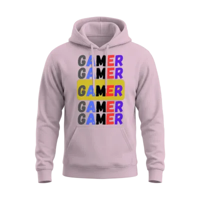 Distressed Retro Gamer Unisex Hoodie - Light Pink