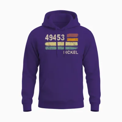 Retro 49453 Dickel Vintage Gemeinde Plz Unisex Hoodie - Purple