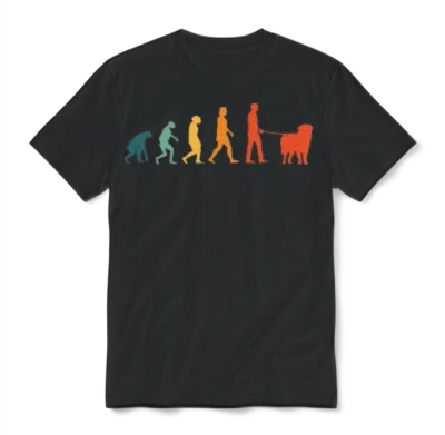 Leonberger Evolution Retro Unisex T-Shirt - Black