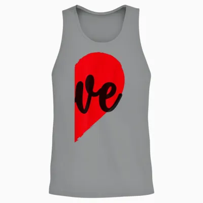 Couple Half Heart Love Funny Valentine's Day Women Men Adult Unisex Tank Top - Sport Grey