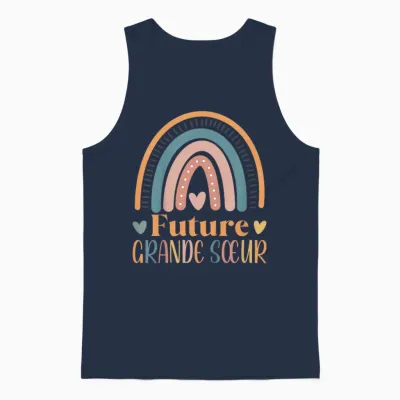 Child Future Big Sister Soon Big Sister Announcement Unisex Tank Top - Navy