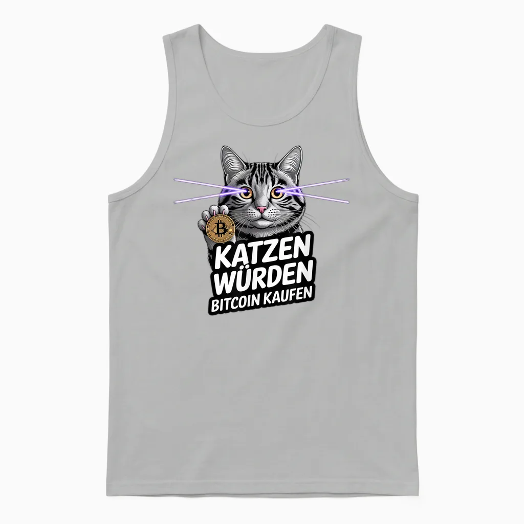 Lustiges Design Für Btc Fans - Katzen Würden Bitcoin Kaufen Unisex Tank Top in Ash
