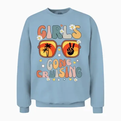 Girls Gone Cruising Unisex Sweatshirt - Light Blue