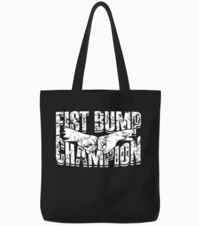 Fist Bump Champion - Fist Tote Bags - Black