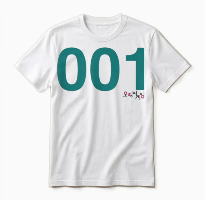Squid Game Player 001 Costume Unisex T-Shirt in White