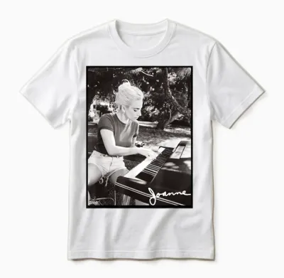Lady Gaga Joanne Klavierfoto Unisex T-Shirt - White