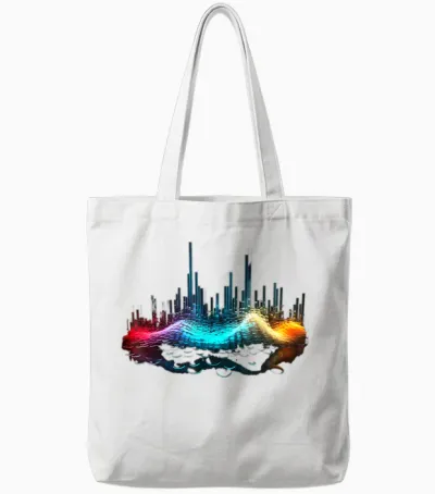 Bunter Musik Equalizer Techno Trance Tote Bags - White