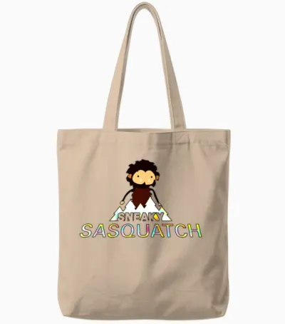 Sneaky Sasquatch Head Tote Bags - Natural
