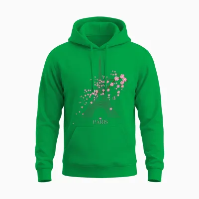 Paris Eiffel Tower Sign of Love France Maison Parisienne Unisex Hoodie - Irish Green