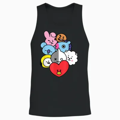 Cool K-Pop Cute Love Symbol K-Drama Korean Pop Music Fans Unisex Tank Top - Black