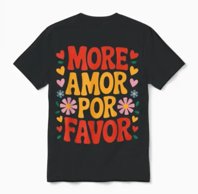 More Amor Por Favor Spain Love Romantic Valentine's Day Unisex T-Shirt - Black