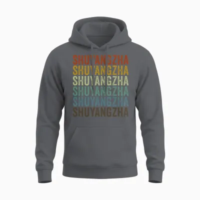 Shuyangzha China Retro Vintage Unisex Hoodie - Charcoal