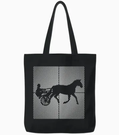Trotting Horse Trotting Harness-Racing Horses Tote Bags - Black