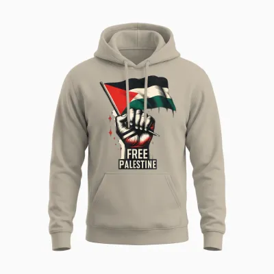Free Palestine, Palestine, Gaza, Palestinian Pride Gift T-Shirt, Black, S Unisex Hoodie - Sand