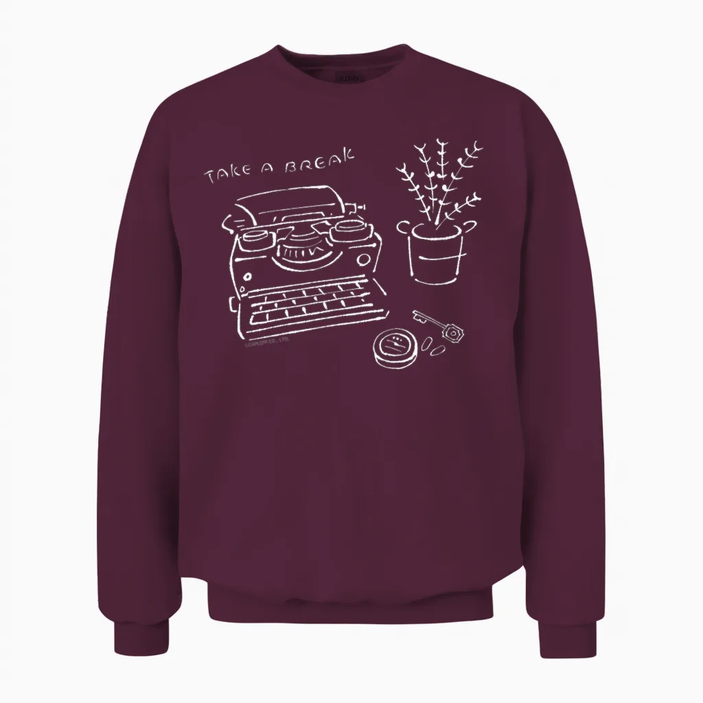 Resident Evil Line Art (a) T-Shirt, Black Unisex Sweatshirt in Maroon