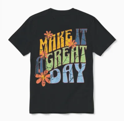 Retro Make It a Great Day Unisex T-Shirt - Black