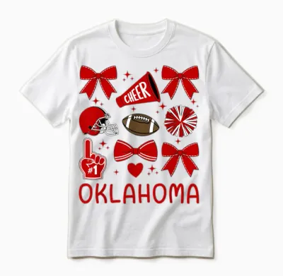 Oklahoma Women Girls Toddler Sister Bow for Oklahoma Lover Unisex T-Shirt - White