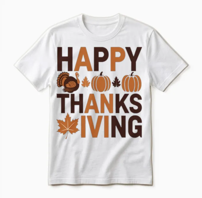 Happy Thanksgiving Unisex T-Shirt - White
