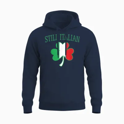 Still Italian Shamrock St Patrick's Day Italy Flag Clover Unisex Hoodie - Navy