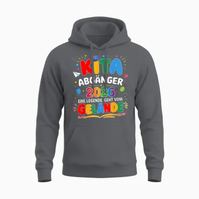 Kita Abgänger 2026 Einschulung Schulkind Junge Mädchen Unisex Hoodie - Charcoal