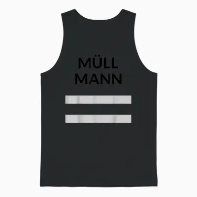 Müllmann Costume Rubbish Driver Trash Collection Fancy Dress Children's Men's T-Shirt, Orange Unisex Tank Top - Black