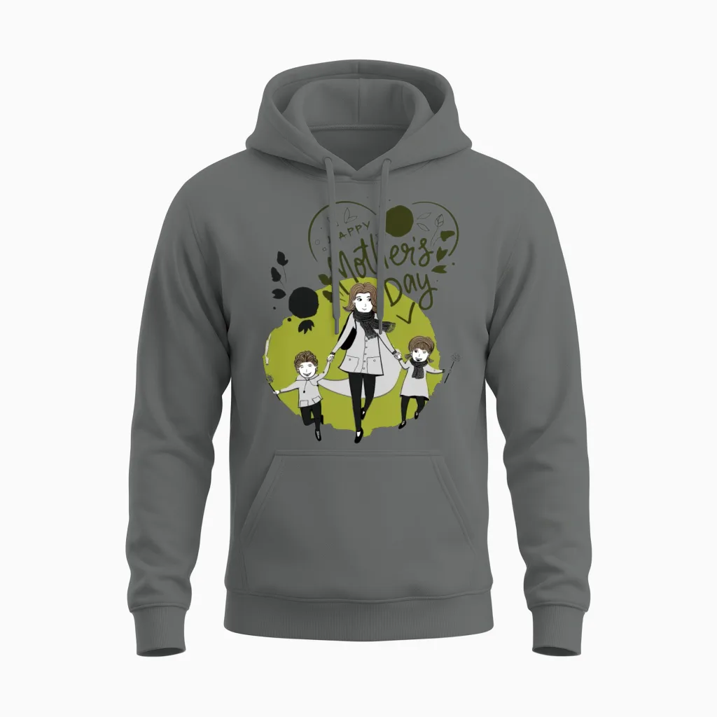 Mothers Day - Mom Unisex Hoodie in Graphite Heather