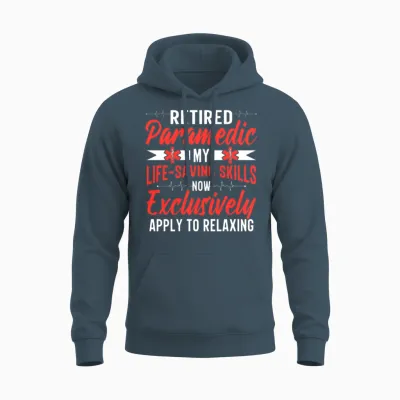 Retirement Party Ambulance First Aid Emt Retired Unisex Hoodie - Dark Heather