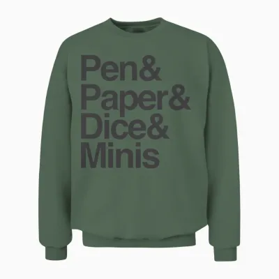 Pen Paper Dice Minis Unisex Sweatshirt - Military Green