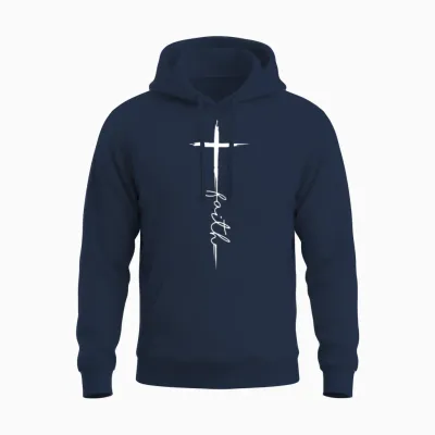 Faith Christian Jesus for Men Women Girls Kids Unisex Hoodie - Navy