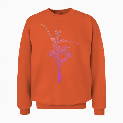 Ballerina Balletttänzerin Damen Ballett Mädchen T-Shirt Schwarz Kurzarm Klassisch Passform S Unisex Sweatshirt - Orange