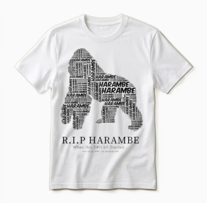 R.i.p Harambe Unisex T-Shirt in White