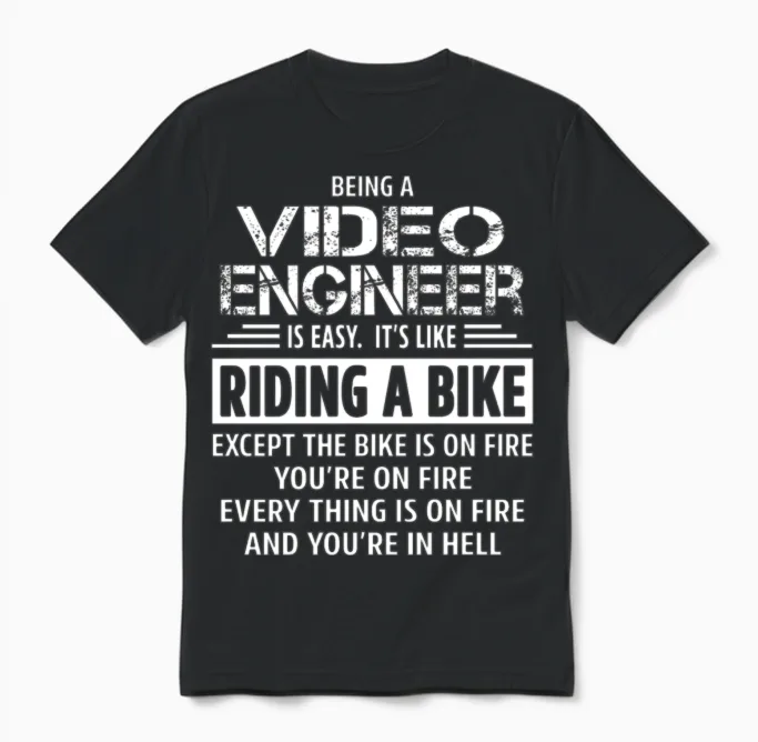 Video Engineer Engineers Unisex T-Shirt in Black