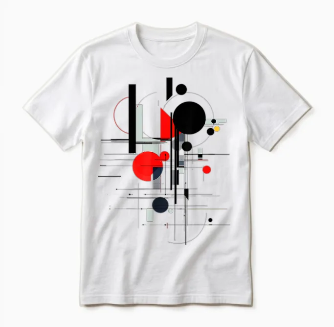 Abstract Art Pattern Painting Geometric Art Work T-Shirt, White, S Unisex T-Shirt in White