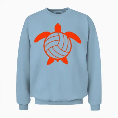 Water Turtle Volleyball Sport Hobby Volley Logo Unisex Sweatshirt - Light Blue