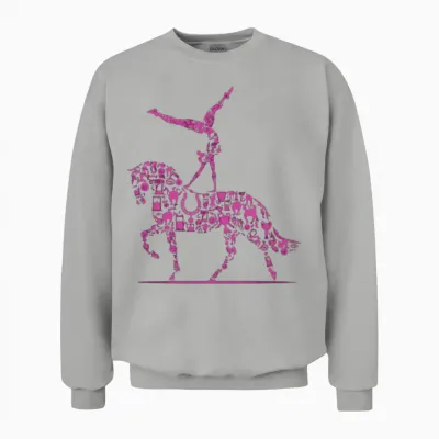 Pink Horse Vaulting Unisex Sweatshirt - Ash