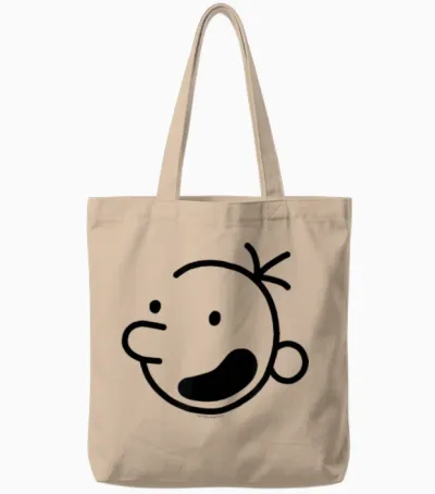 Diary of a Wimpy Kid Wimpy Kid Head T-Shirt Small Tote Bags - Natural