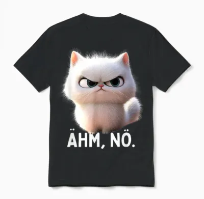 Ehm Nö Cat No Lazy Sloth Neinsagen Nö Cat T-Shirt, Black Unisex T-Shirt - Black