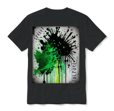 Street Culture Grunge Style Unisex T-Shirt - Black