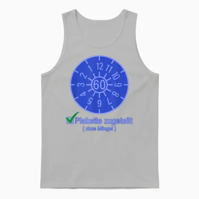 60 Geburtstag Tüv Plakette / Prüfplakette Hu / Au - Blau Unisex Tank Top - Ash