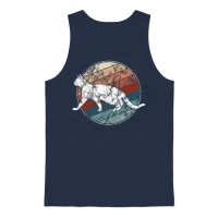 Cat in Retro Style — Lovers Unisex Tank Top - Navy – 1