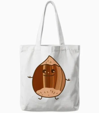 Funny Hazelnut Tote Bags - White