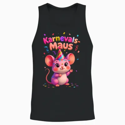 Carnival Mouse Cute Fancy Dress Motif for Women and Children Unisex Tank Top - Black