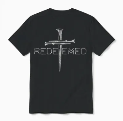 Redeemed Christian Bible Verse, Cross Follower Christian Tee Pullover Unisex T-Shirt - Black
