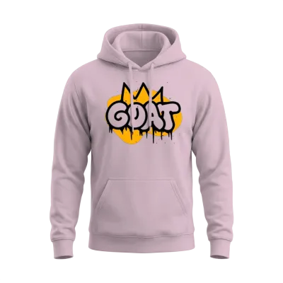 Minimalist Graffiti Art Featuring Bold Goat Unisex Hoodie - Light Pink