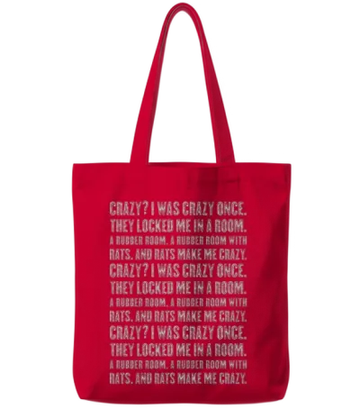Crazy? I Was Crazy Once. Funny Tranding Meme. Tote Bags - Red