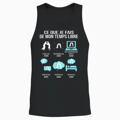 Ce Que Je Fais De Mon Temps Libre Judo Humour Cadeau Judoka Unisex Tank Top - Black