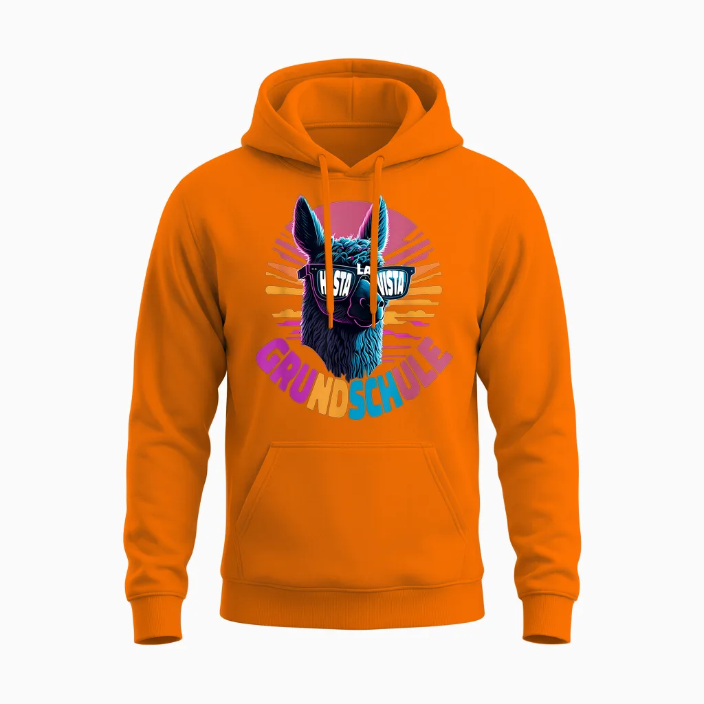 Hasta La Vista Lama Alpaka Grundschule Abschluss 5.klasse Unisex Hoodie in Safety Orange