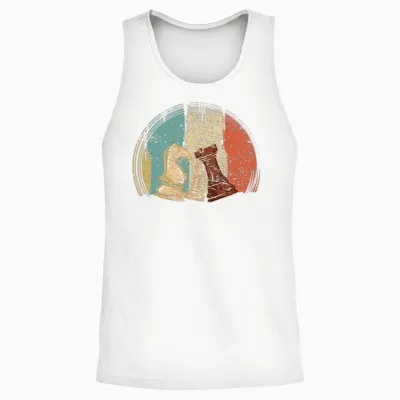 Chess Pieces Chess Retro Unisex Tank Top - White