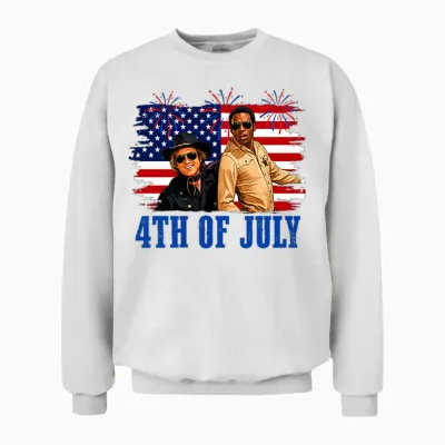 Hey Where the White Women at Fourth July Humor 2 Side Unisex Sweatshirt - White
